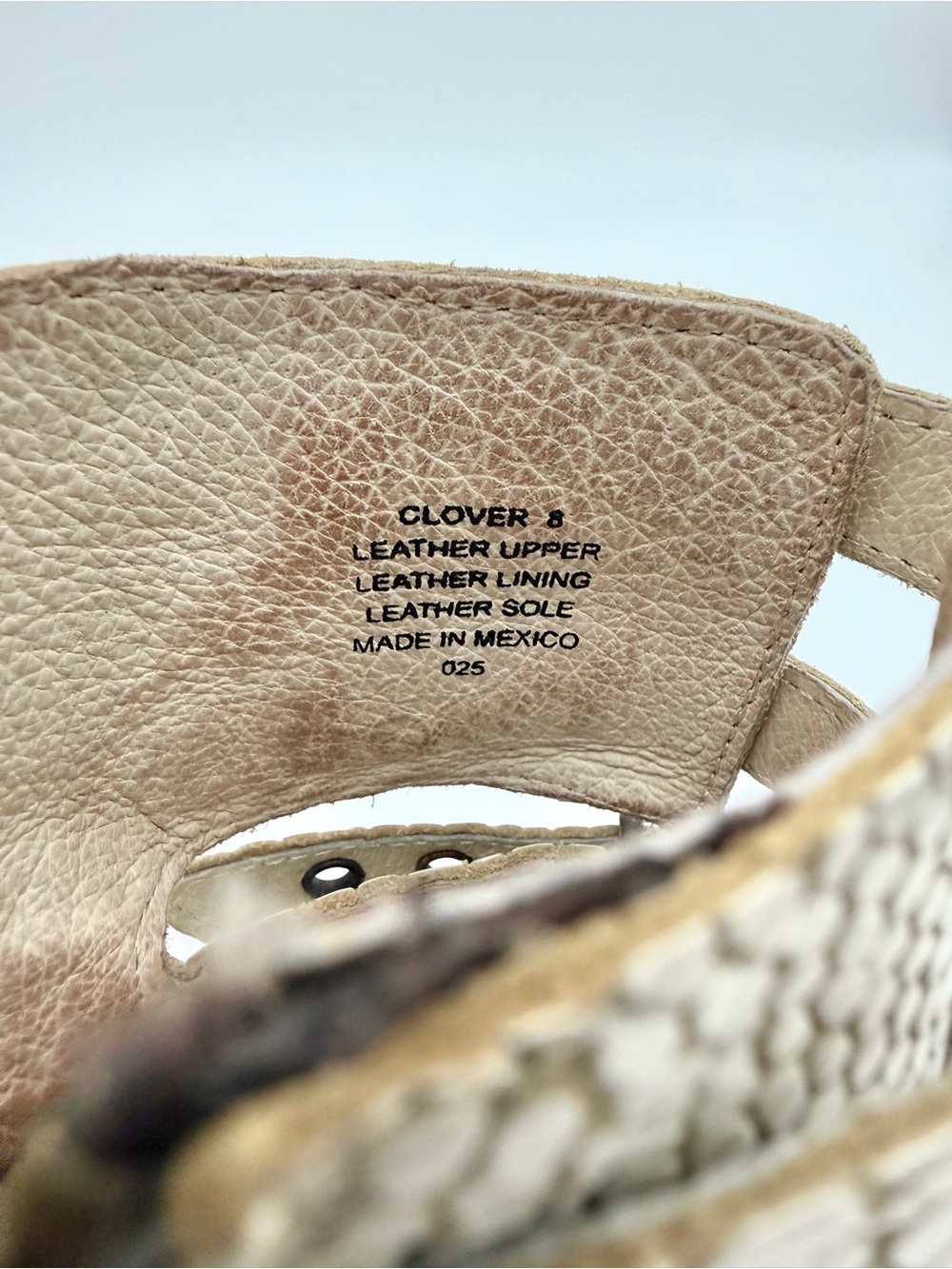 FREEBIRD By Steven CLOVER | Rare OG White Snake Maryjane Heeled Booties - Sz 8 - Picture 10 of 11